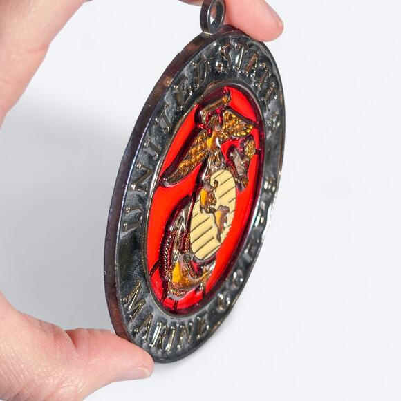 United States Marine Corps Flat Stained Glass Suncatcher Ornament Militariana - Picture 4 of 5